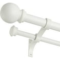 thumbnail image 1 of Double Curtain Rod 84 to 120 inch, Adjustable 1 inch Double Drapery Rod Rods for Windows and Doors with Ball Round Finials and Premium Aluminum Brackets Set(84-120",Matte White), 1 of 14