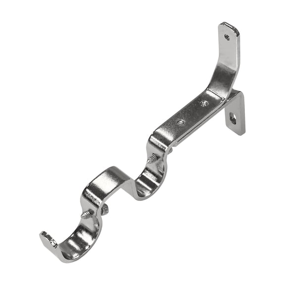 Double Curtain Rod Brackets 1" & 3/4" | 3-Pack | Heavy-Duty Metal Window Hardware for Layered Drapes & Sheers