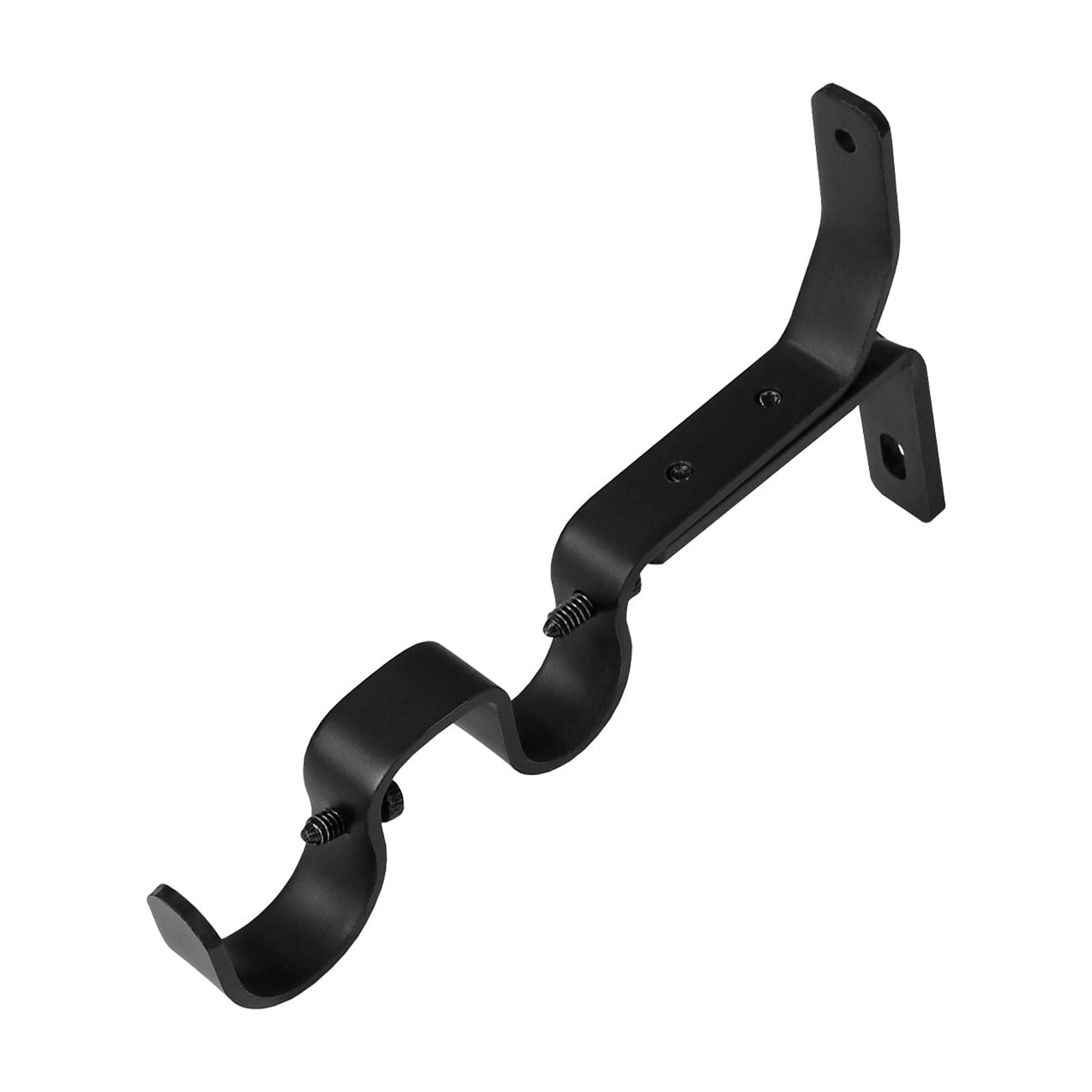 Double Curtain Rod Brackets 1" & 3/4" | 3-Pack | Heavy-Duty Metal Window Hardware for Layered Drapes & Sheers