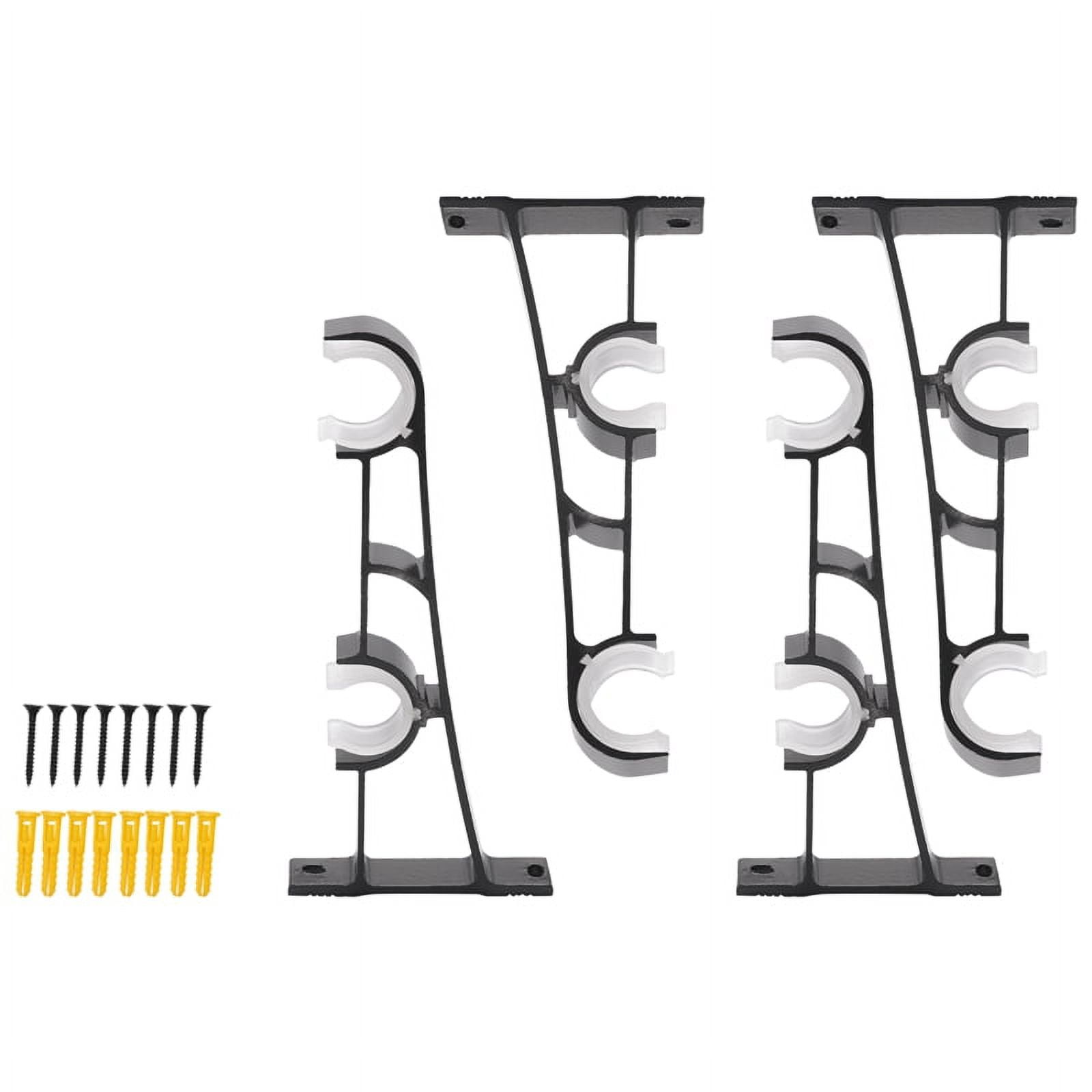 Double Curtain Rod Holders Set, Curtain Rod Brackets, Tap Right Into