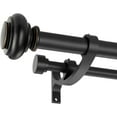 thumbnail image 1 of Double Curtain Rods 36 to 72 Inches with Solid Aluminum Alloy Brackets, 1 Inch Adjustable Drapery Rod, Heavy Duty Dual Curtains Rod for Window, Sliding Door, Bedroom Decoration, Matte Black, 1 of 7
