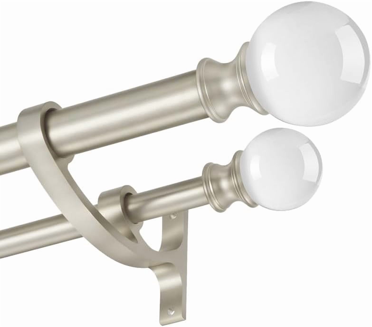 Double Curtain Rods 72-144 Inches, Heavy Duty Telescoping Drapery Rod 1