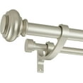 thumbnail image 1 of Double Curtain Rods 72 to 144 Inches with Solid Aluminum Alloy Brackets, 1 Inch Adjustable Drapery Rod, Heavy Duty Dual Curtains Rod for Window, Sliding Door, Bedroom Decoration, Matte Sliver, 1 of 14