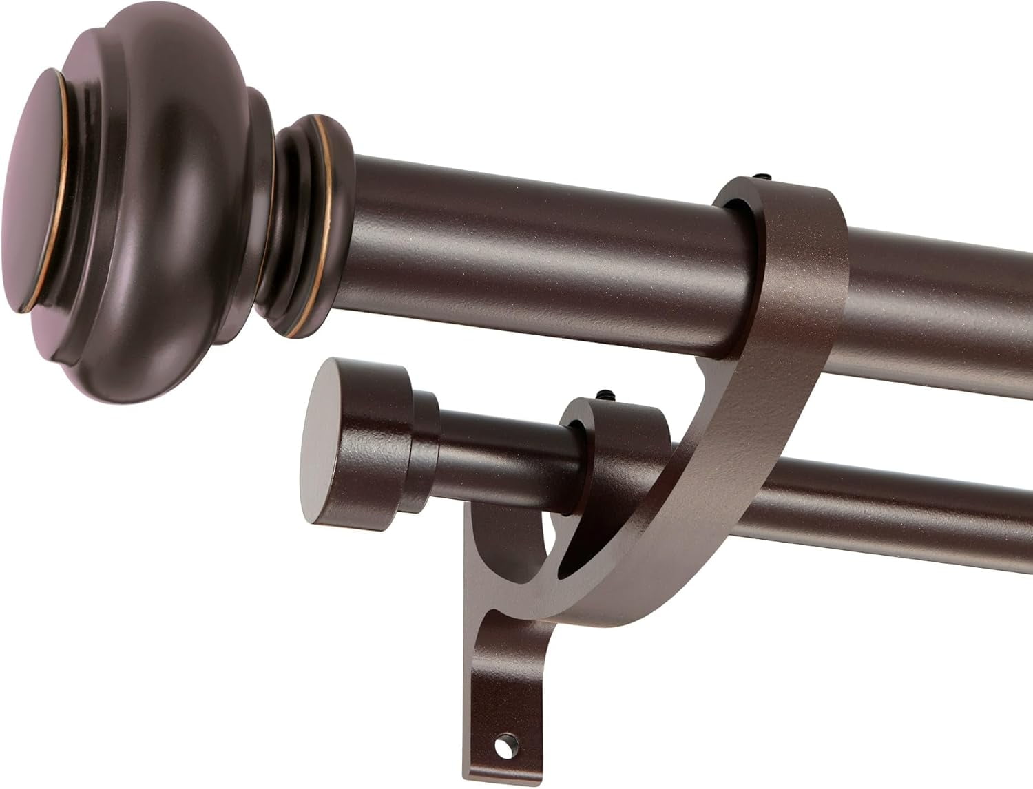 Double Curtain Rods 72 to 144 Inches with Solid Aluminum Alloy Brackets