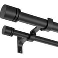 thumbnail image 1 of Double Curtain Rods 72-144 Inches for Windows, 1 Inch Diameter Adjustable Heavy Duty Drapery Rod with Aluminum Alloy Brackets and Finials, Modern Stylish Dual Curtains Rod, Matte Black, 1 of 7