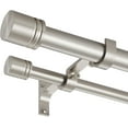 thumbnail image 1 of Double Curtain Rods 72-144 Inches for Windows, 1 Inch Diameter Adjustable Heavy Duty Drapery Rod with Aluminum Alloy Brackets and Finials, Modern Stylish Dual Curtains Rod, Brushed Nickel, 1 of 7