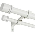 thumbnail image 1 of Double Curtain Rods 72-144 Inches for Windows, 1 Inch Diameter Adjustable Heavy Duty Drapery Rod with Aluminum Alloy Brackets and Finials, Modern Stylish Dual Curtains Rod, Matte White, 1 of 13