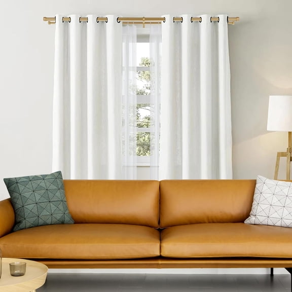 Double Curtain Rods with Aluminum End Cap and Full Surround Brackets,1"Front and 5/8" Back Rod,Adjustable between 36 to 72 Inches (3-6 Feet), Warm Gold Double Window Drapery Rod