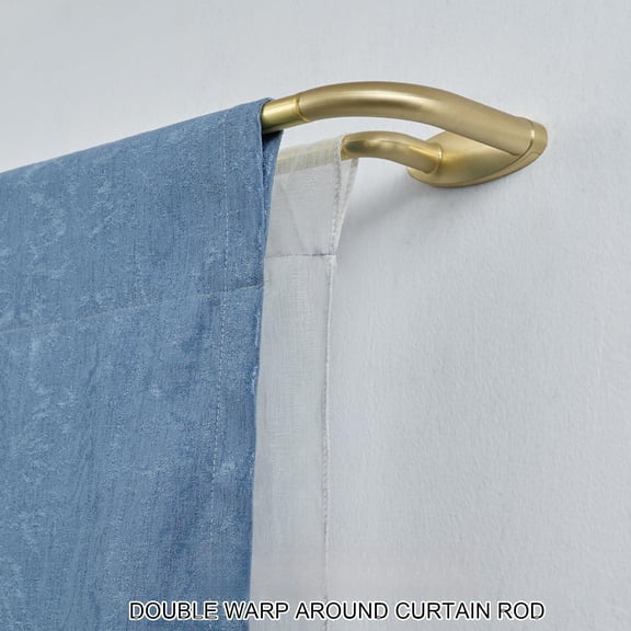 Double Curtain Rods Brass Room Darkening Drapery Rod 28-48 Inches Adjustable 3/4 Front And 5/8 Quality Metal For Window Wrap Around Design
