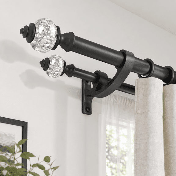 Curtain Rods For Windows 48 To 84 Inch Finial - Walmart.com