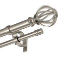 thumbnail image 1 of Double Curtain Rods for Window 36-72", Brushed Nickel Double Curtain Rods with Round Cage & Barrel Finials, Adjustable Double Rod Curtain Rod, 1-Inch Front and 5/8 Inch Back Double Drapery Rod, 1 of 7