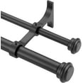 thumbnail image 1 of Double Curtain Rods for Windows 36 to 72 Inch, Matte Black Double Curtain Rods with End Cap Finials, 1-Inch Front and 5/8 Inch Back Double Drapery Rod, Adjustable Double Rod Curtain Rod, 1 of 14