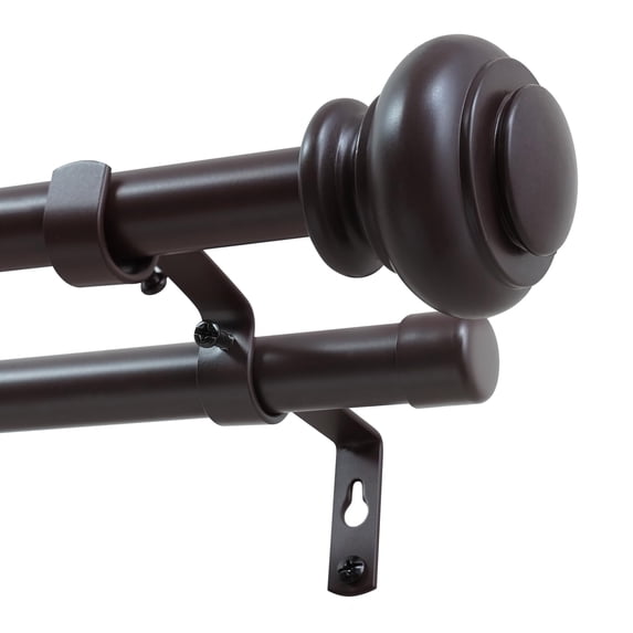Double Curtain Rods for Windows Diameter Adjustable Decorative ...