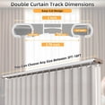 thumbnail image 1 of Double Curtain Track Ceiling Mount, Silent Aluminum Track Curtain Rail, Heavy-Duty Double Row Ceiling Curtain Tracks Rod Sliding Rails for Curtains, Room Divider for Living Room Bedroom (8FT), 1 of 7