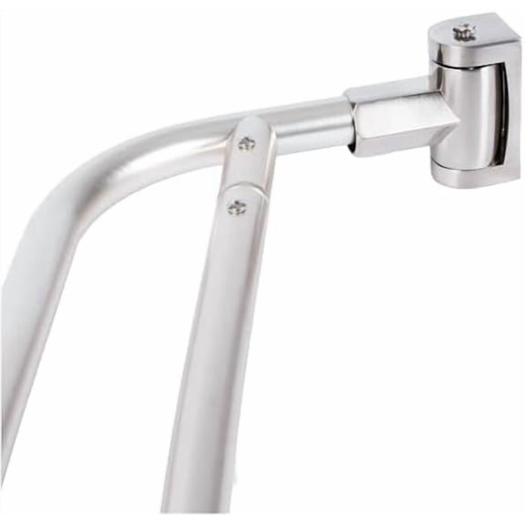 Double Curved Shower Rod, Metal Construction, Adjustable Between 44 to 70 Inches, Aluminum Rods and Zinc Mounting Hardware, Quality Modern Bathware, Brushed Nickel Finish