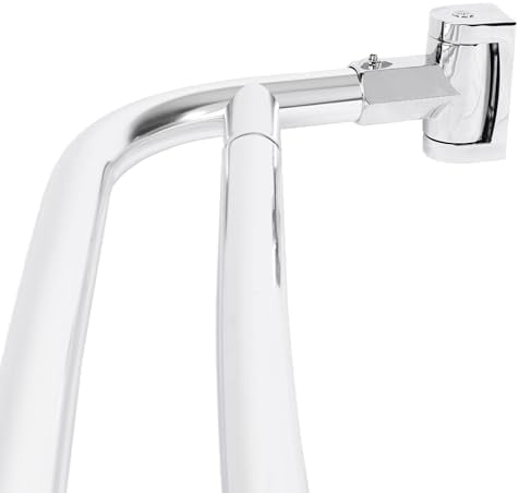 Double Curved Shower Rod, Metal Construction, Adjustable Between 44 to 70 Inches, Aluminum Rods and Zinc Mounting Hardware, Quality Modern Bathware, Chrome Finish