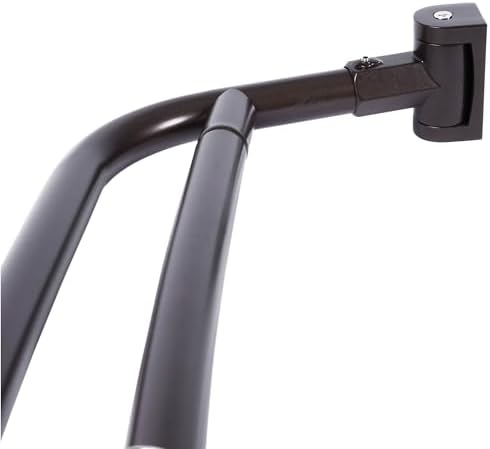 Double Curved Shower Rod, Metal Construction, Adjustable Between 44 to 70 Inches, Aluminum Rods and Zinc Mounting Hardware, Quality Modern Bathware, Oil Rubbed Bronze Finish