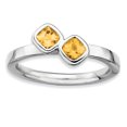 thumbnail image 1 of Double Cushion-Cut Citrine Sterling Silver Ring, 1 of 5