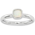 thumbnail image 1 of Double Cushion-Cut Created Opal Sterling Silver Ring, 1 of 8