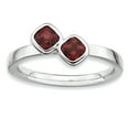 thumbnail image 1 of Double Cushion-Cut Garnet Sterling Silver Ring, 1 of 10