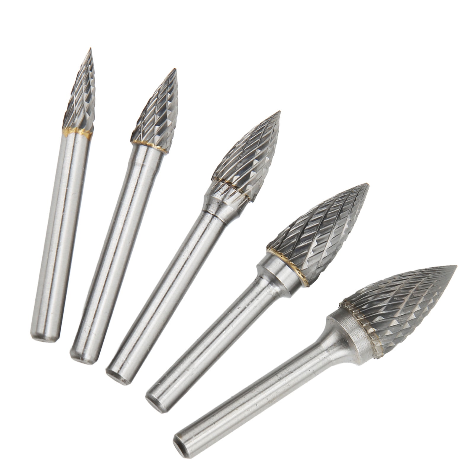 Double Cut Carbide File Set, 5 Pcs Carbide Burrs Set Double Cut Die