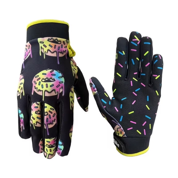 Double Cycling Gloves for Motocross Racing - Breathable Donut Pattern Design for Spring, Summer & Autumn