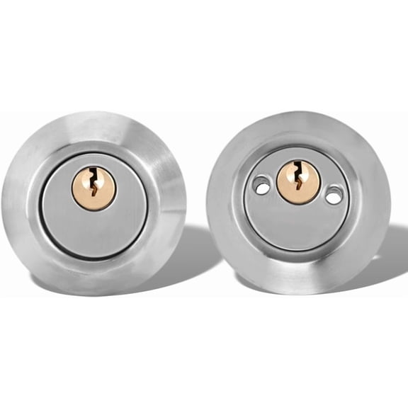 Double Cylinder Lockset, Double Cylinder Lock, Keyed Deadbolt on Both Sides with Adjustable Two Way for Enhanced Front Door Security (Stainless Steel)