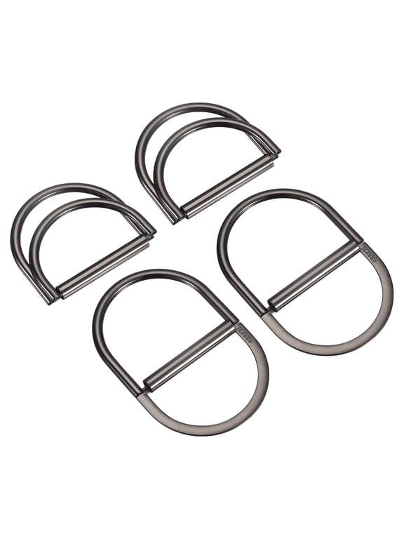 Double D Ring Buckles, 4pcs 45mm(1.77") Metal Adjustable D Rings, Dark Gray