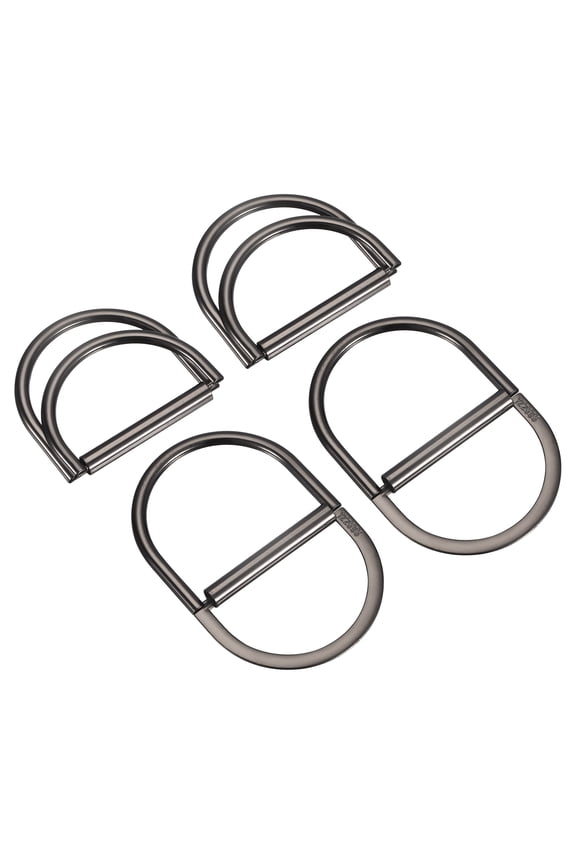 Double D Ring Buckles, 4pcs 45mm(1.77") Metal Adjustable D Rings, Dark Gray