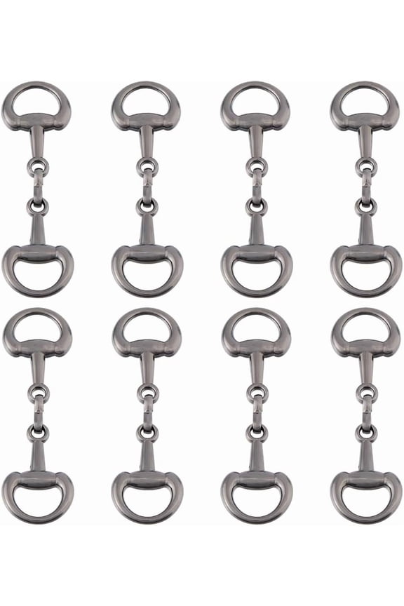 Double D-Rings Snaffle Bit Buckles Equestrian Jewelry Making for Necklaces Bracelets Foldable Connecting Clasp for DIY Gunmetal