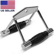 Double D Row Handle Cable Attachment for Weight Workout Comfortable Rubber Handles
