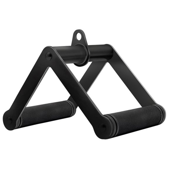 Double D Row Handle Cable Attachment for Weight Workout, Steel with Non-Slip Rubber Grip