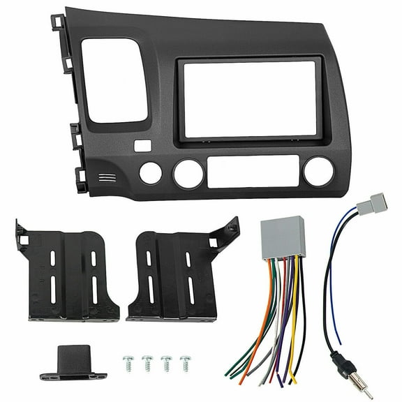 Double DIN Car Stereo Radio Installation Dash Kit for 2006 2007 2008 2009 2010 2011 Honda Civic (Dash Kit + Wiring Harness + Antenna Adapter)