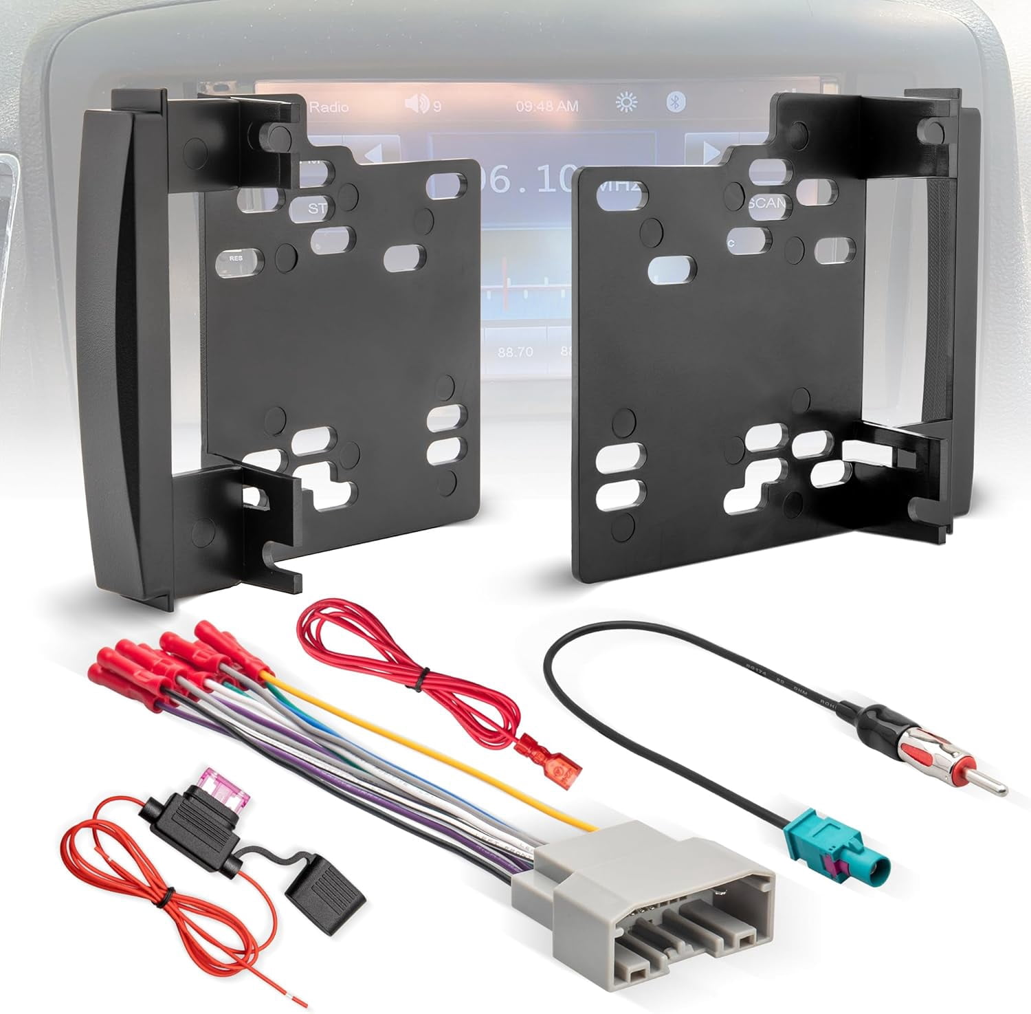 Double DIN Radio Installation Dash Kit W/Radio Wire Harness for 2007 ...