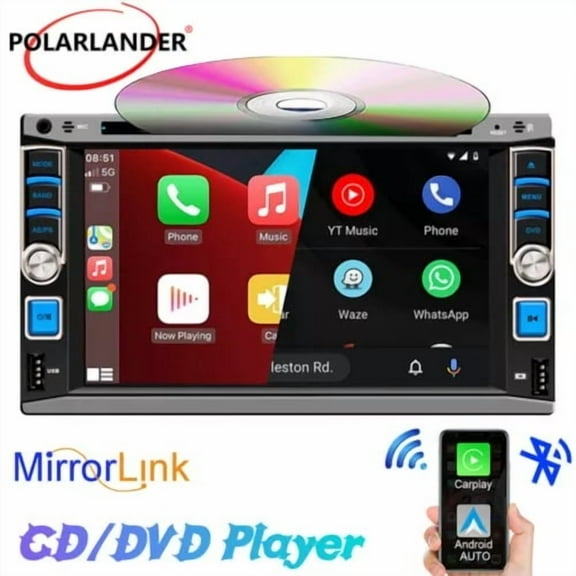 Double DIn 6.2" Double 2 Din Car Stereo Apple Carplay Android Auto GPS Radio Touch Screen CD DVD Player Car Radio