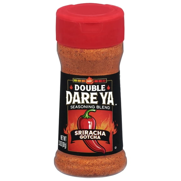 Double Dare Ya Sriracha Gotcha, Hot Sriracha Seasoning, Heat Level: Hot, 3.1 oz Bottle