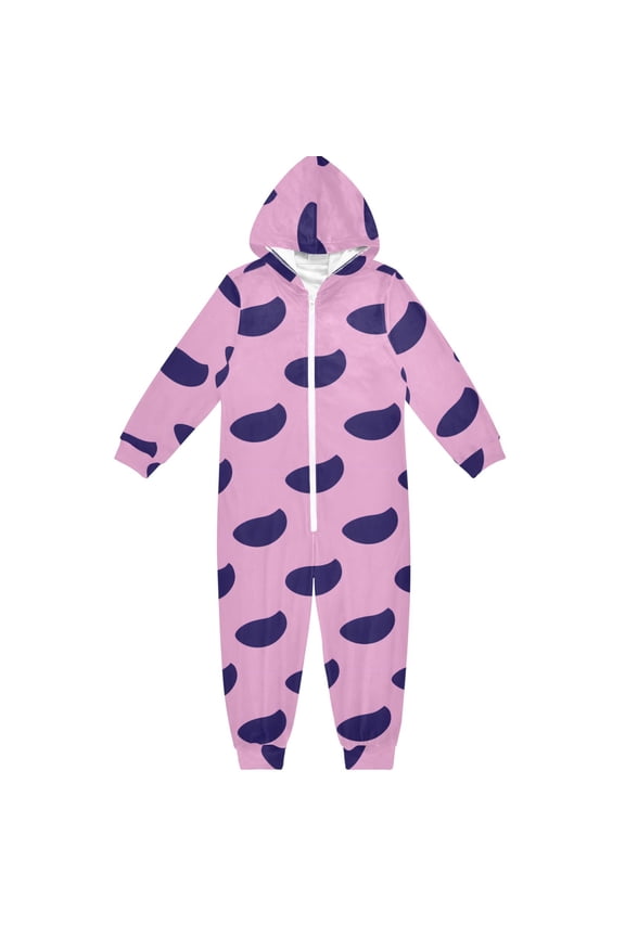 Double Dark Pattern One Piece Pajamas Soft Jumpsuit Cozy Sleep and Play Romper Zipper and Pockets 13Y-14Y