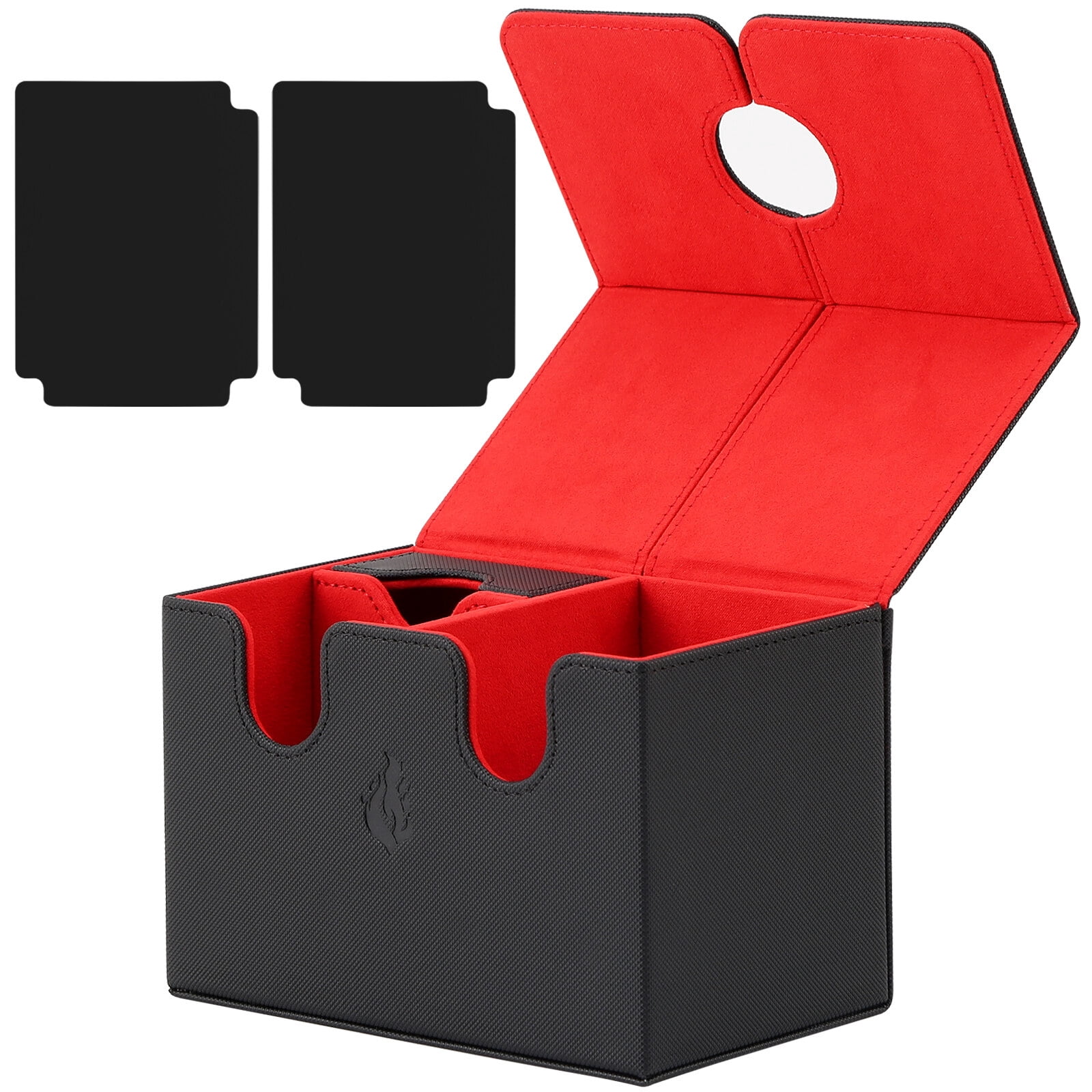 PU Leather Card Storage Double Deck Box For 200 TCG Cards - Magnetic Flip  Tray With Dice Compartment | MTG EDH Deck Case Double Deck Box TCG
