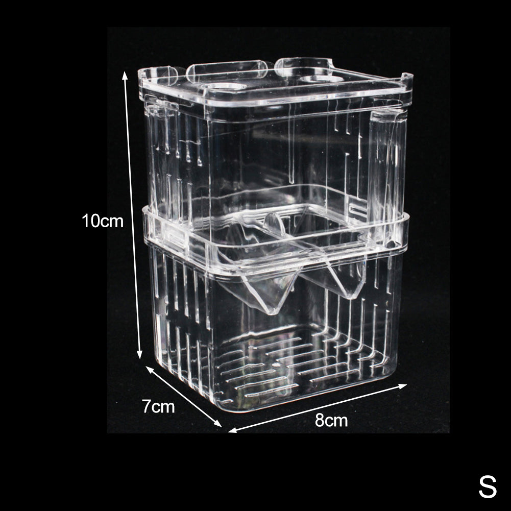 Double-Deck Clear Fish Breeding Isolation Box Aquarium Breeder Fish ...