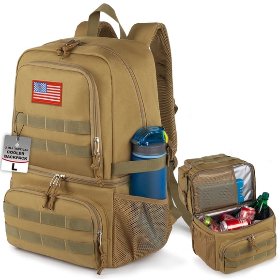 TRIPGEAR Double Deck Cooler Backpack for Men,Large Lunch Backpack, Soft Cooler Bag,Insulated Leak Proof Lightweight