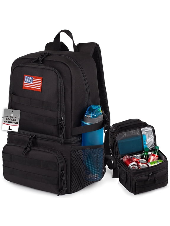 Double Deck Cooler Backpack for Men,Large Lunch Backpack, Soft Cooler Bag,Insulated Leak Proof Lightweight