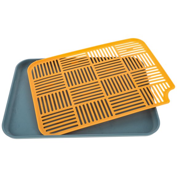 STRANDCHIC Snack Basket Organizer Dual Layer Drainage Tray Blue Plastic 1Set