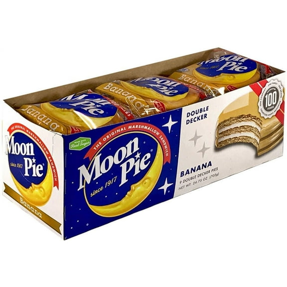 Double Decker Banana MoonPie - 9 count per pack -- 9 packs per case.
