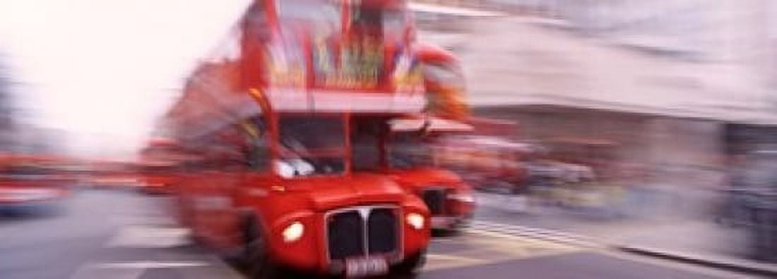 Double Decker Bus London England United Kingdom Canvas Art - Panoramic Images (18 x 7)