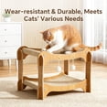 thumbnail image 1 of Double-Decker Cat Bed with Sisal Mat, 2-Tier Wooden Cat Scratcher Lounge with Hanging Balls, Elevated Cat Hammock for Indoor Cats, Multi-Level Cat Furniture for Kittens & Large Cats, 1 of 12