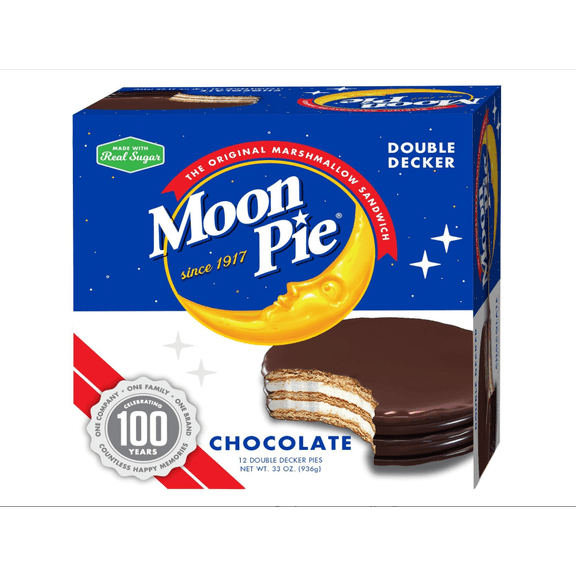 Double Decker Chocolate Marshmallow Sandwich - 2oz, 12Count Box (Pack of 6 Boxes, 72Count Total) | Double Layer Chocolate Covered Graham Cracker & Marshmallow Pie