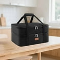 thumbnail image 1 of Leaglojoy Double Decker Insulated Casserole Carrier for Hot or Cold Food, Casserole Dish Carrying Case, Lasagna Holder for Potluck Parties/Picnic/Cookouts, Fits 9"x13" Baking Dish, Black, 1 of 8