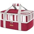 thumbnail image 1 of Double Decker Insulated Casserole Carrier for Hot or Cold Food, Lasagna Lugger Tote for Potluck Parties/Picnic/Cookouts, Fits 9"×13" Baking Dish, Red, 1 of 8