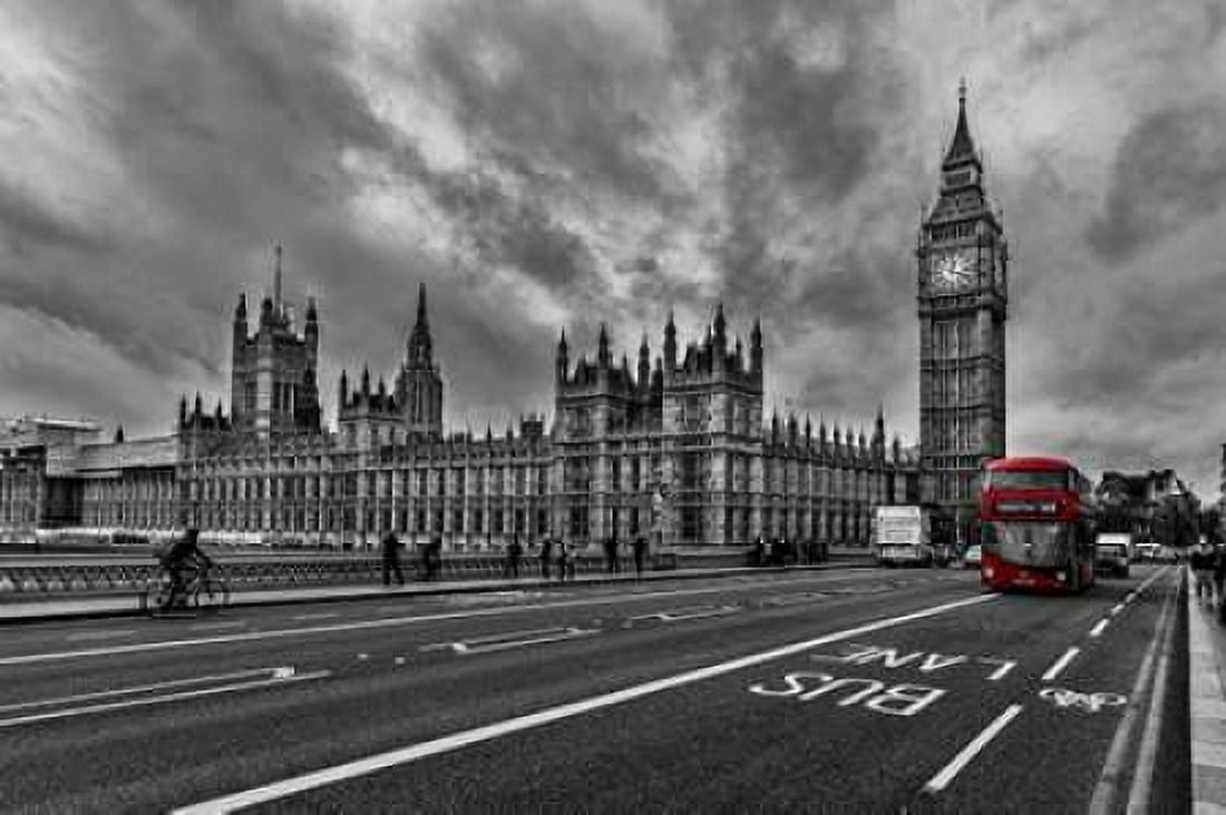 Double Decker - London Canvas Art - Vladimir Kostka (12 x 18)