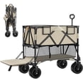 thumbnail image 1 of Double Decker Wagon Collapsible, Heavy Duty Foldable Wagon with Big Wheels, Folding Extended Wagon Cart Support Up to 330lbs, Outdoor Utility Wagon for Camping, Sports, Shopping, Beach, Garden, 1 of 5